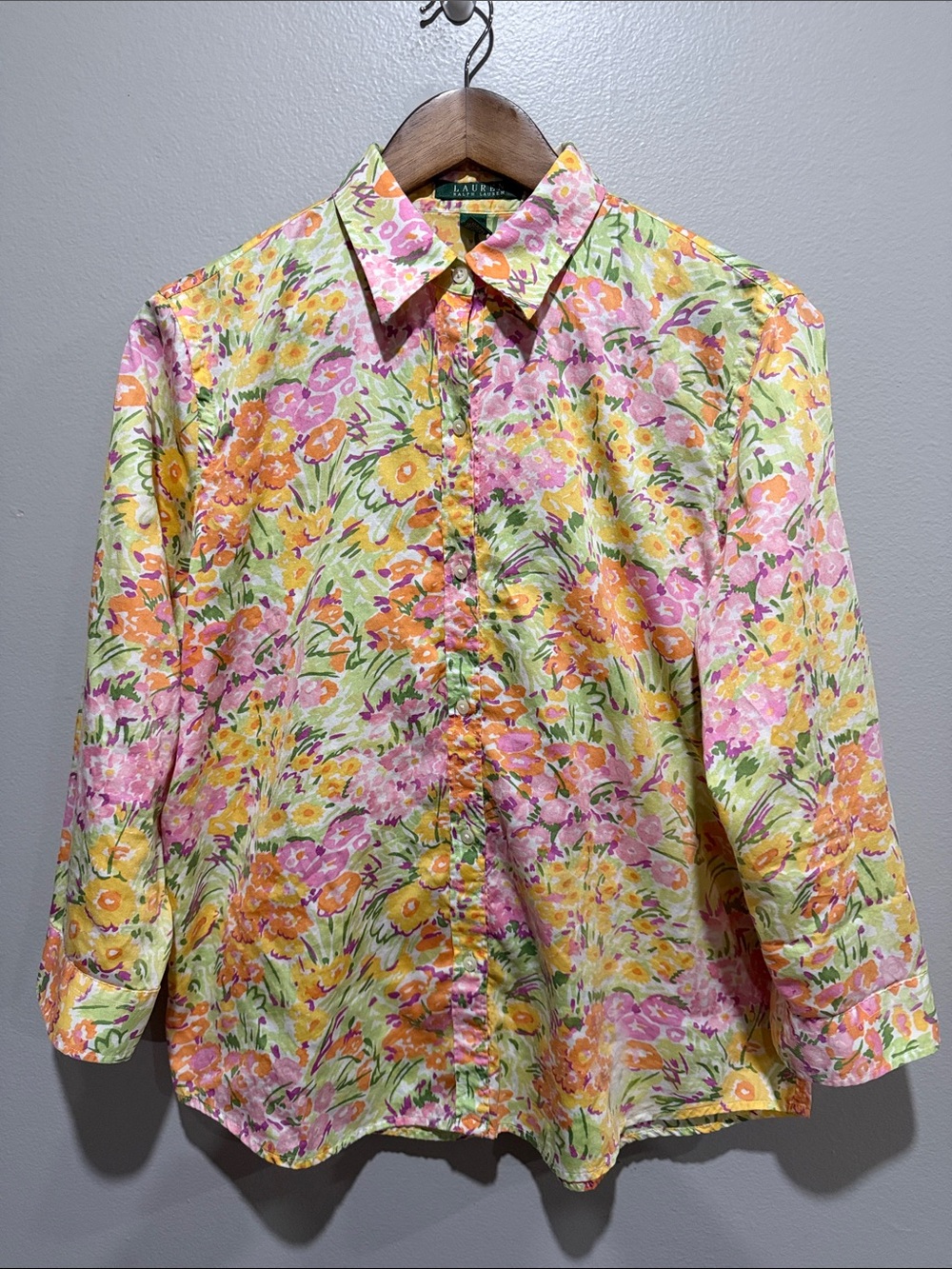 Lauren Ralph Lauren 100% Cotton Floral Button-Down Shirt size L